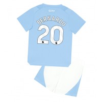 Camisa de Futebol Manchester City Bernardo Silva #20 Equipamento Principal Infantil 2023-24 Manga Curta (+ Calças curtas)